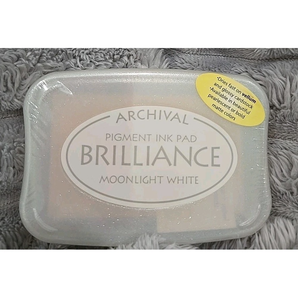 Tsukineko Brilliance Archival Pigment Ink Pad Moonlight White BR-80 New‎